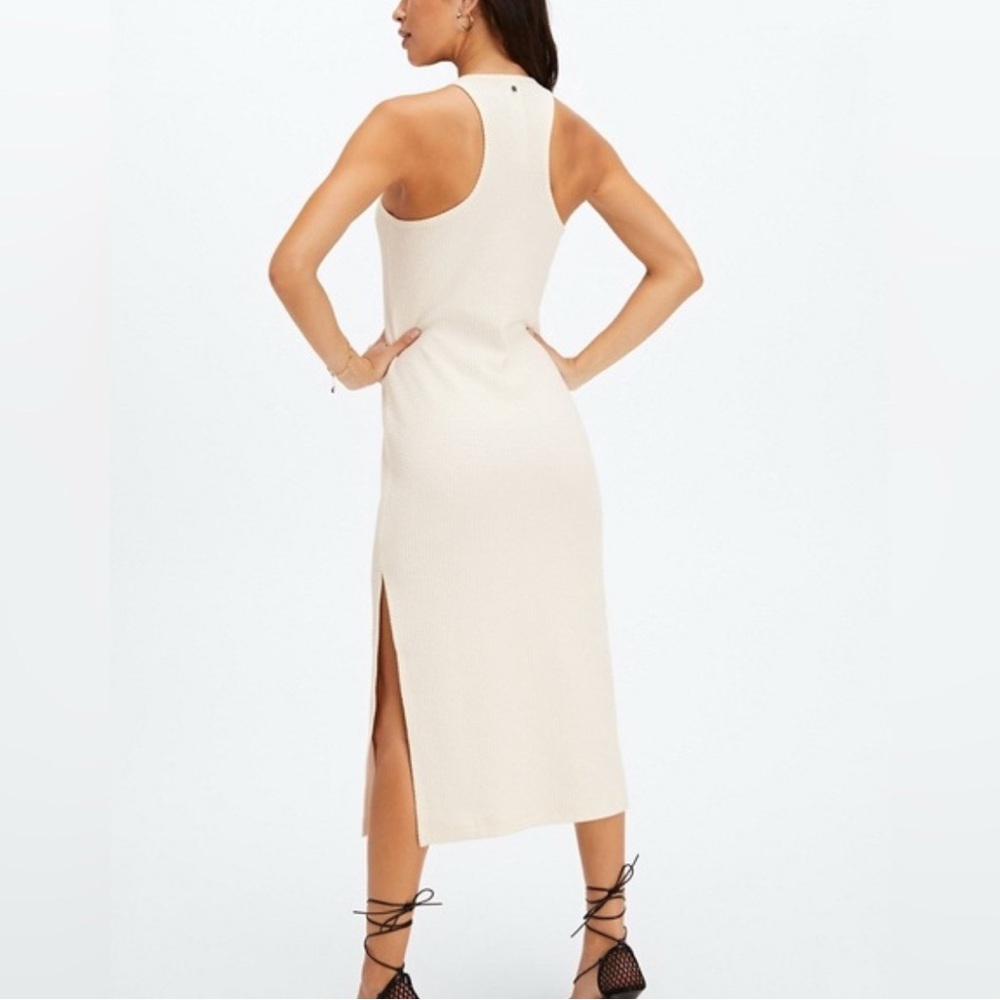 FABLETICS Crinkle Knit Tank Dress Off White